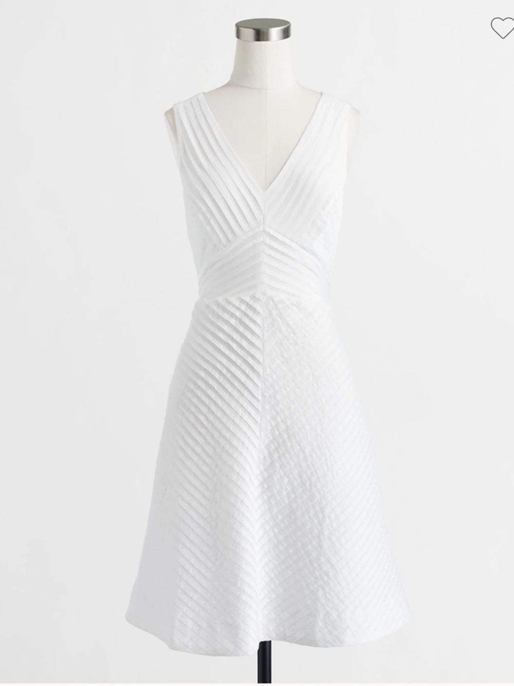 J. Crew White Sleeveless V-Neck Textured Midi Dress